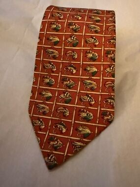 Classic Wathne Silk Tie with Fly Fishing Motif